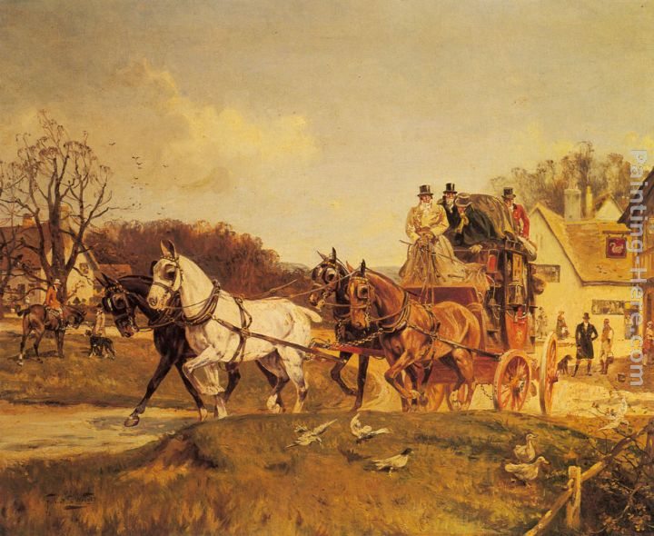 Gilbert Scott Wright A Coach and Four Leaving an Inn